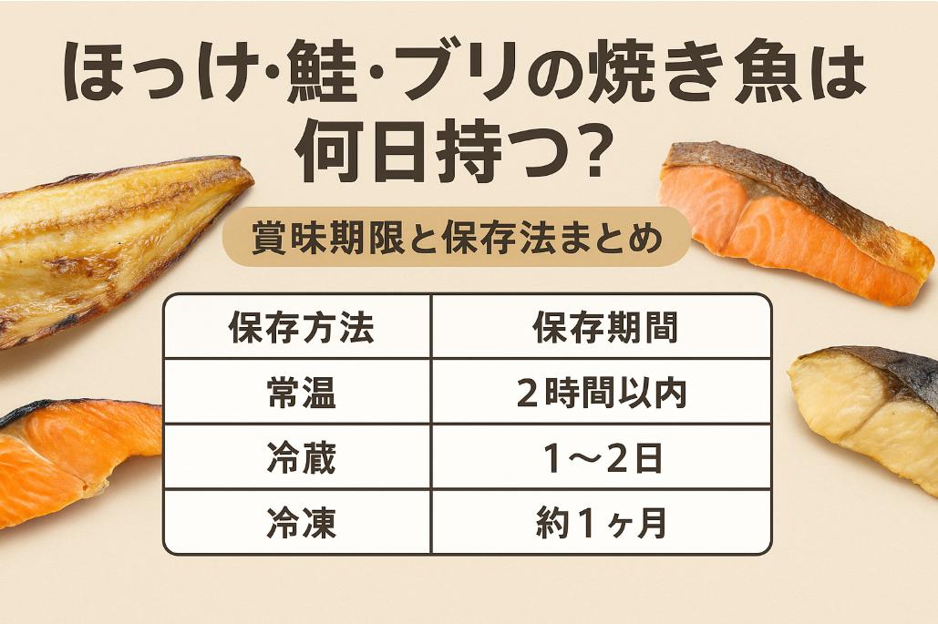 ほっけ・鮭・ブリの焼き魚は何日持つ？賞味期限と保存法まとめ