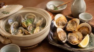 酒蒸しと焼きはまぐりの調理例