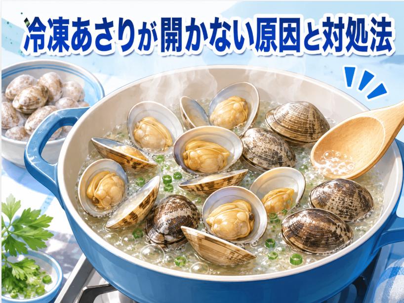 冷凍あさりが開かない原因と対処法|調理のコツで必ず開く